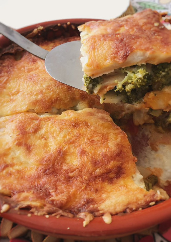 Una foto de Pastel de patata, brocoli y pavo