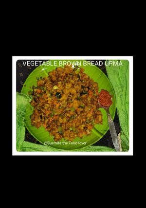 A picture of Vegetable brown bread upma.