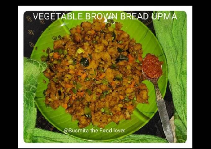 Vegetable brown bread upma