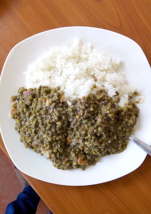 A picture of Rice with Ndengu.