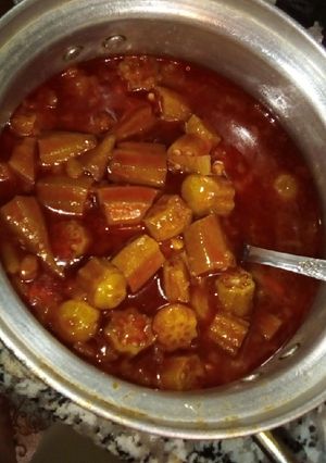 عکسی از دستور خورشت بامیه
