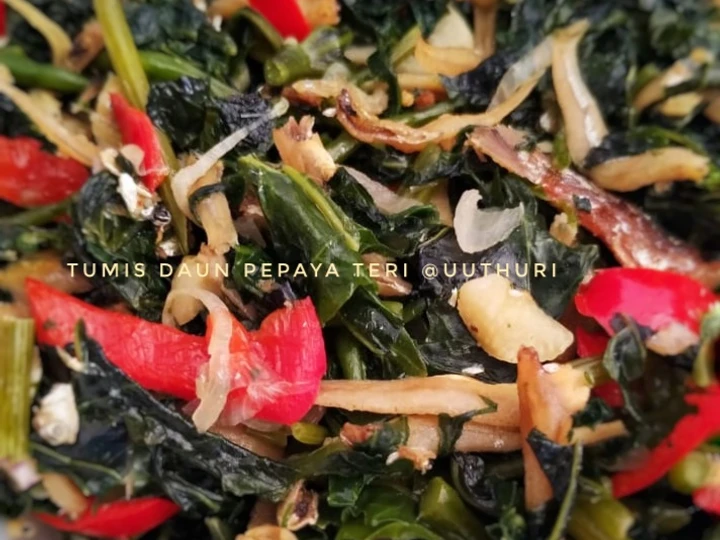 Langkah Gampang Menyiapkan Resep Tumis daun pepaya teri yang Bisa Manjain Lidah Anti Ribet, Mantap