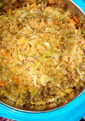 A picture of Dafadukan couscous da kayan lambu da hanta so yummy.