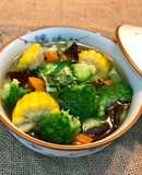 Canh bông cải xanh nấu bắp