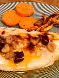 Lubina al vapor con ajo confitado ahumado y mix de batata 🍠 con Mambo Cecotec