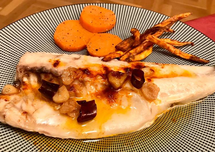 Lubina al vapor con ajo confitado ahumado y mix de batata 🍠 con Mambo Cecotec