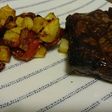 Entrecot al horno con verduras