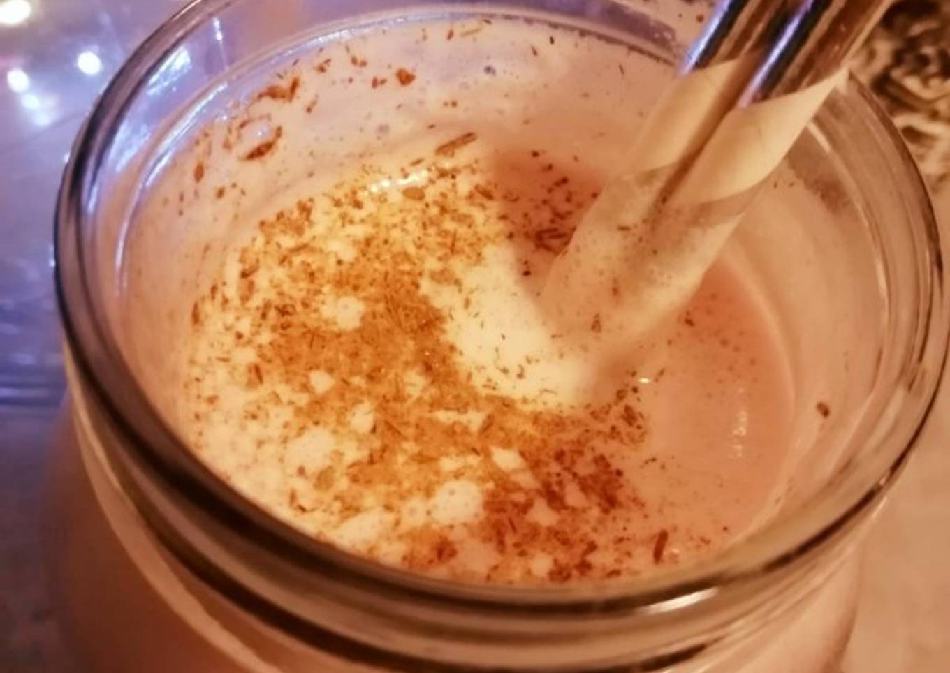Malteada de fresa y proteína🍓🥤