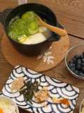 Yudofu, Japanese silken tofu simmered in konbu dashi - 湯豆腐