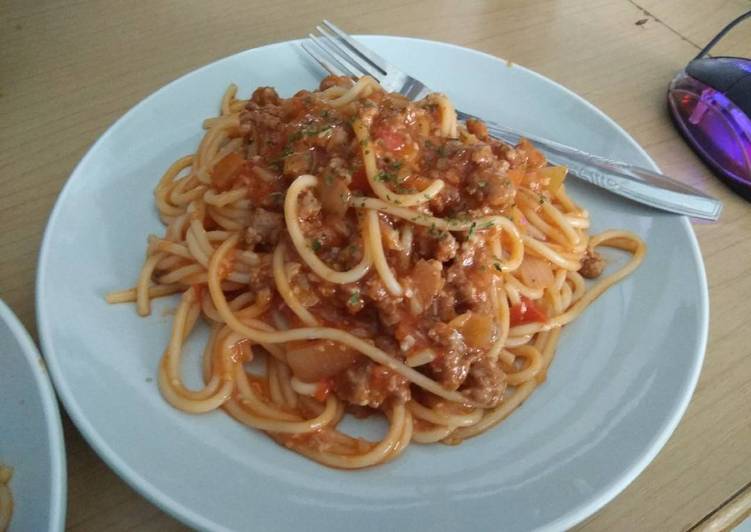 Resep Spaghetti Bolognese Daging Cincang oleh Elfita 