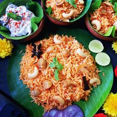 A picture of Mushroom Biryani.