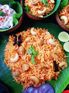 A picture of Mushroom Biryani.