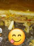 Tarta Con Relleno de Carne molida, arvejas, huevos, papa, zanahoria, morrón y cebolla