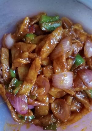 A picture of Honey chilli potato.