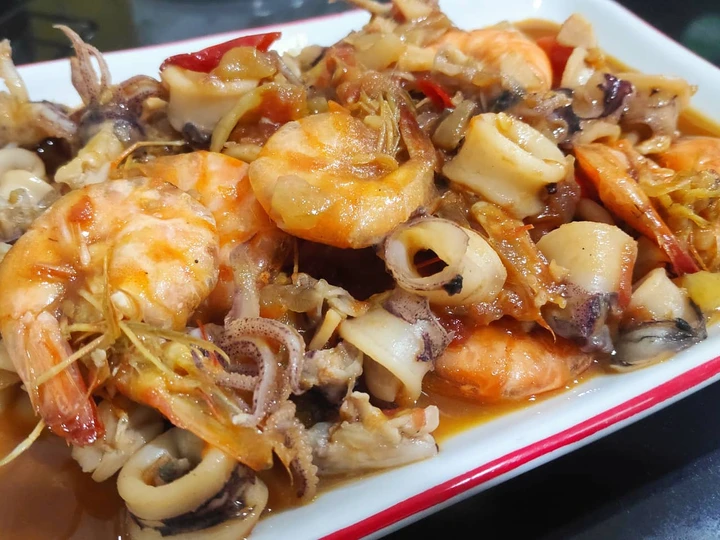 Cara Gampang Membuat Resep Cumi udang saos tiram yang Lezat Anti Ribet, Bikin Ngiler