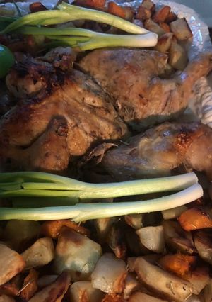 A picture of Chicken and vegetableHealthy and yummy plate for summer.