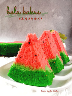 Foto resep (038). Bolu Kukus Semangka