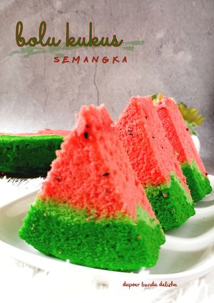 Foto resep (038). Bolu Kukus Semangka