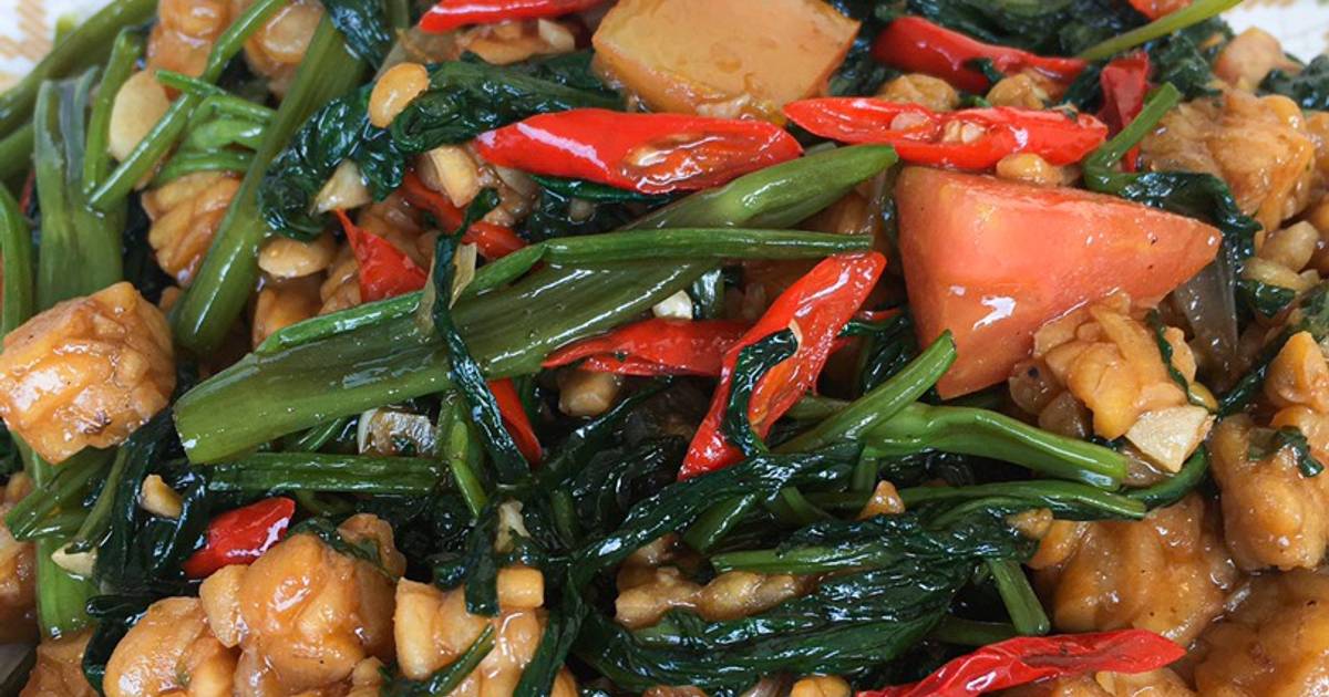  Resep  Tumis  Kangkung  Tempe Bumbu  Terasi oleh Sifa Kitchen 