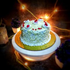 A picture of White forest cake.