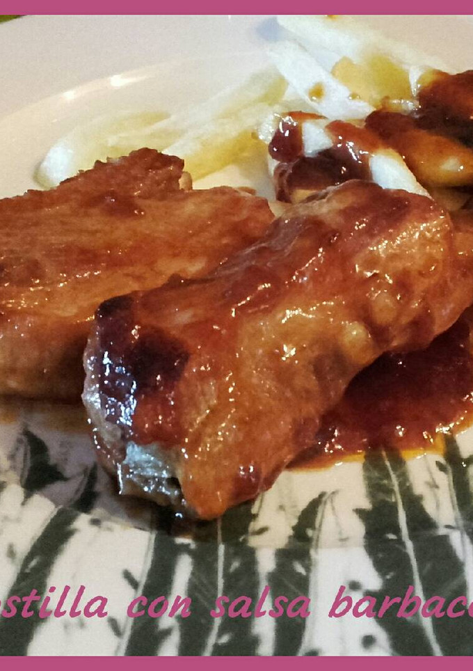 Una foto de Costillas con salsa barbacoa
