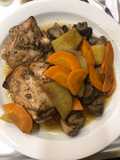 Pollo al sillau con champiñones