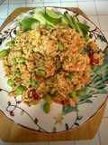 ข้าวผัดผักใส่กุ้ง ￼