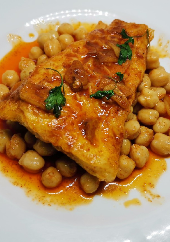 Una foto de Bacalao a la llauna