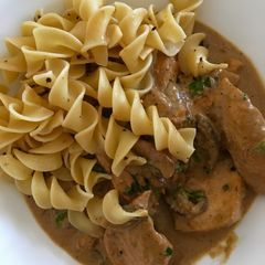 A picture of Chicken with Creamy Mustard  Marsala Sauce.