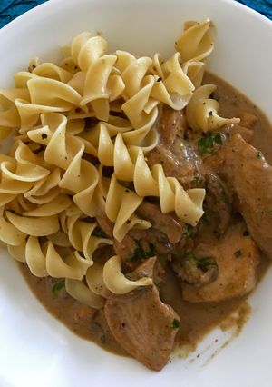A picture of Chicken with Creamy Mustard  Marsala Sauce.