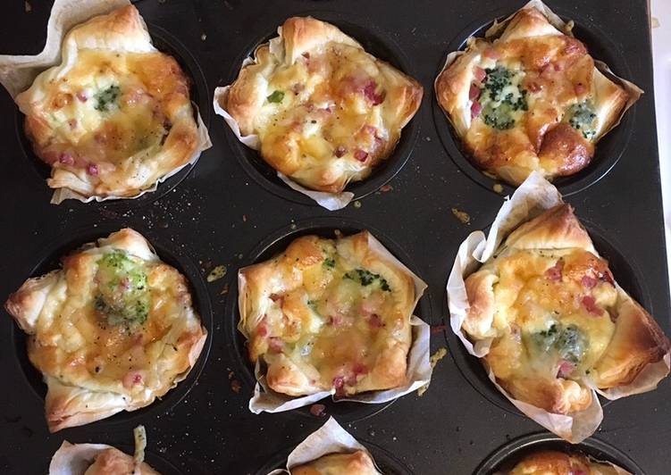 Wie man Machen Appetitlich Mini-Quiches mit Brokkoli 🥦 und Speck 🥓