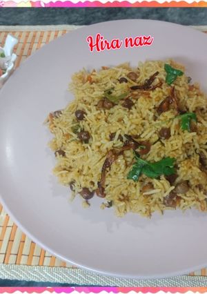 A picture of Black chana biryani.