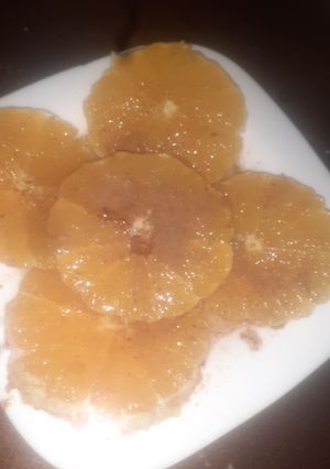 صورة لوصفة برتقال بالقرفة وماء الزهر يبرد على القلب 😉😋