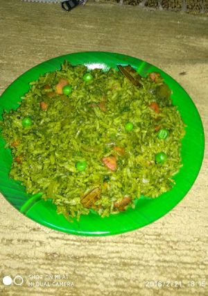 A picture of Palak pulav.