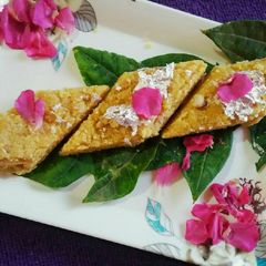 A picture of Besan churma katli.