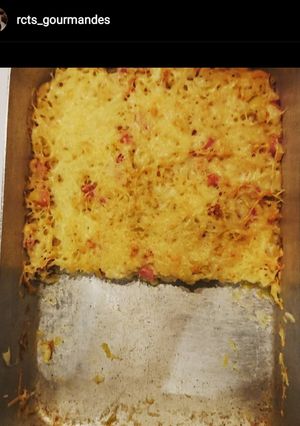 Une photo de Gratin de pâtes aux poireaux