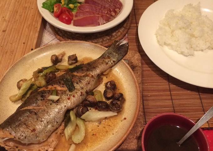 Steamed trout in the oven