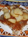Vacío de mantarraya con papas al horno
