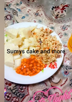 A picture of Boil yam and egg sauce.