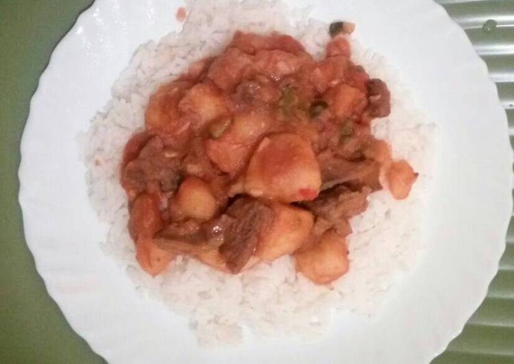 Beef stew and Boiled Rice