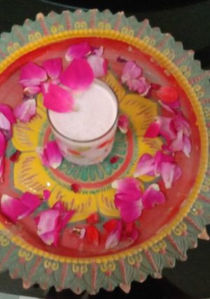 A picture of Gulkand milk shake.