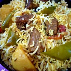 A picture of Beef Biryani.