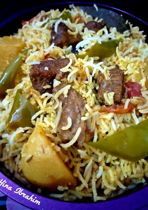 A picture of Beef Biryani.