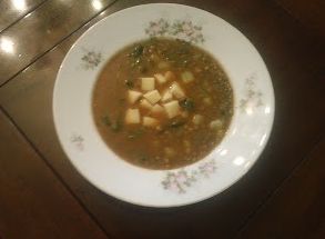 Una foto de Lentejas con chile poblano
