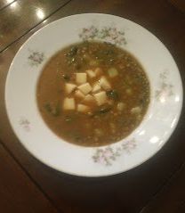Una foto de Lentejas con chile poblano