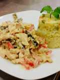 Fajitas de pollo en crema chipotle