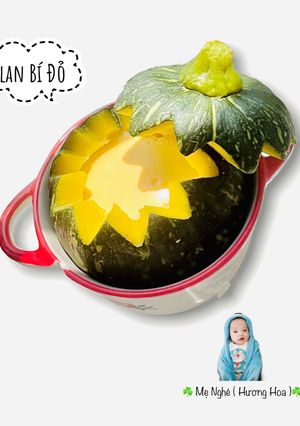 Hình của món Bánh flan bí đỏ.