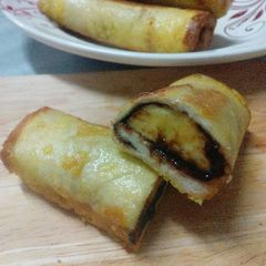 A picture of Banana rolled toast.