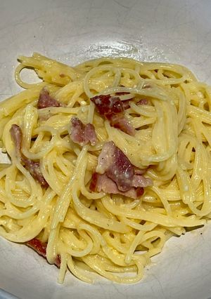 A picture of Gluten Free Dairy Free Carbonara.