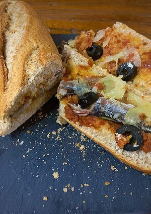 A picture of Sardine and Caramelized Onion Sandwich.